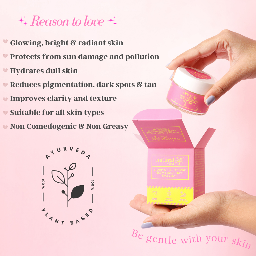 Vitamin C + Glutathione Glow & Brightening Face Day & Night Cream 50 g Natural Vibes Vitamin C + Glutathione Glow & Brightening Face Day & Night Cream 50 g Natural Vibes