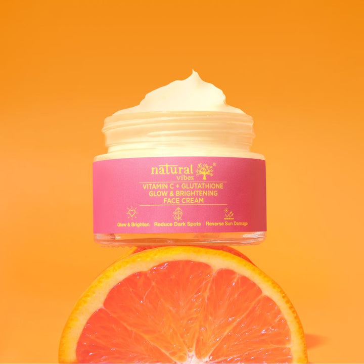 Vitamin C + Glutathione Glow & Brightening Face Day & Night Cream 50 g Natural Vibes Vitamin C + Glutathione Glow & Brightening Face Day & Night Cream 50 g Natural Vibes